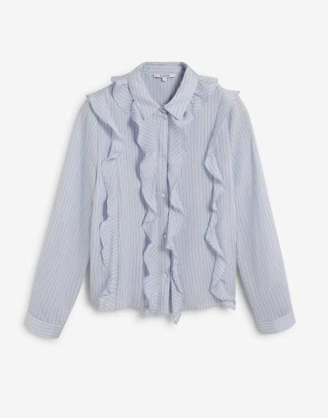 Scalpers - Scstripesfrill - Overhemd met strepen in blauw - view 1