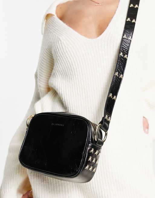 Scalpers - Scull - Crossbody tas van leer in zwart