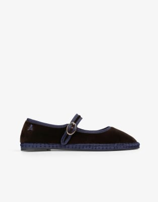 Scalpers - Scvelvetstrap - Hausschuhe in Braun/Marineblau-Bunt
