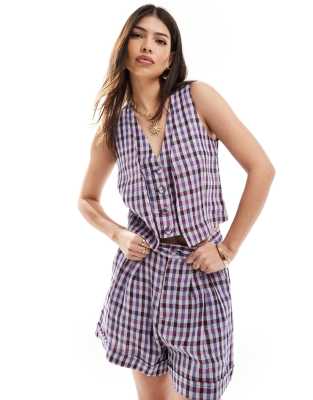 Scalpers singlet in purple check