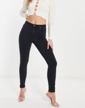 New Look faux leather coated jeggings in black - ShopStyle