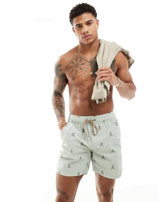Scalpers skull classic swim shorts in mint