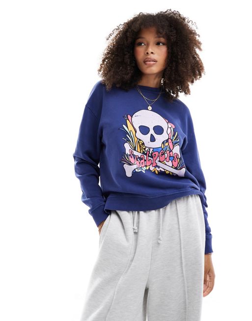  Scalpers skull colorful sweater in blue 