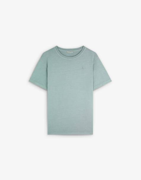 Scalpers - Skull - T-shirt à broderie ton sur ton - Bleu - view 1