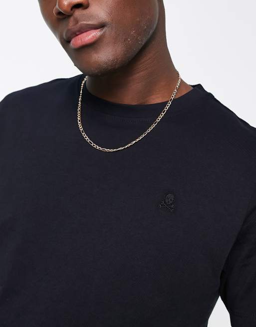 Scalpers Skull t-shirt in dark navy, 3 of 4
