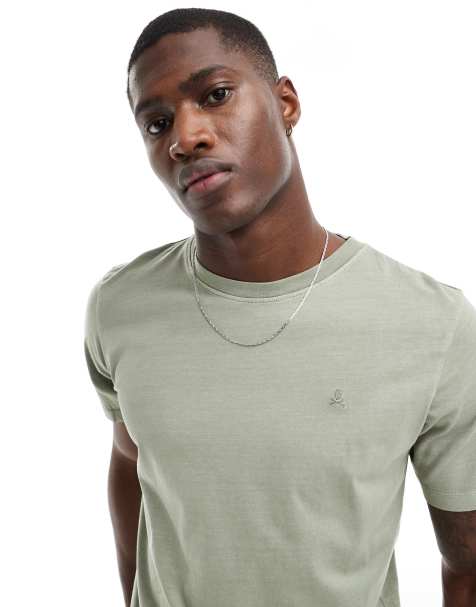 Scalpers skull t-shirt in light khaki