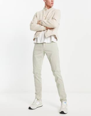 Scalpers slim trousers in stone-Neutral