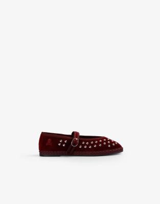 Scalpers - Slipper in Burgunderrot mit Riemen und Nieten