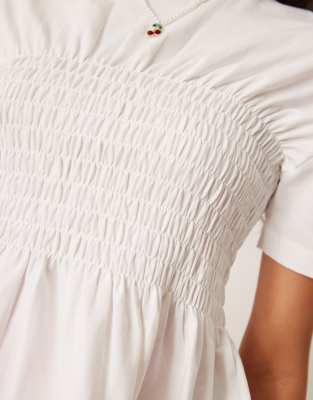 Scalpers Smock Tee In White