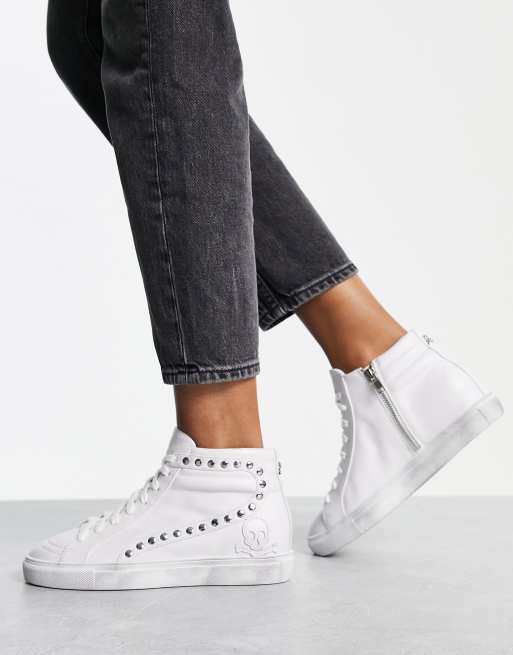 Scalpers - Sneakers met studs in wit
