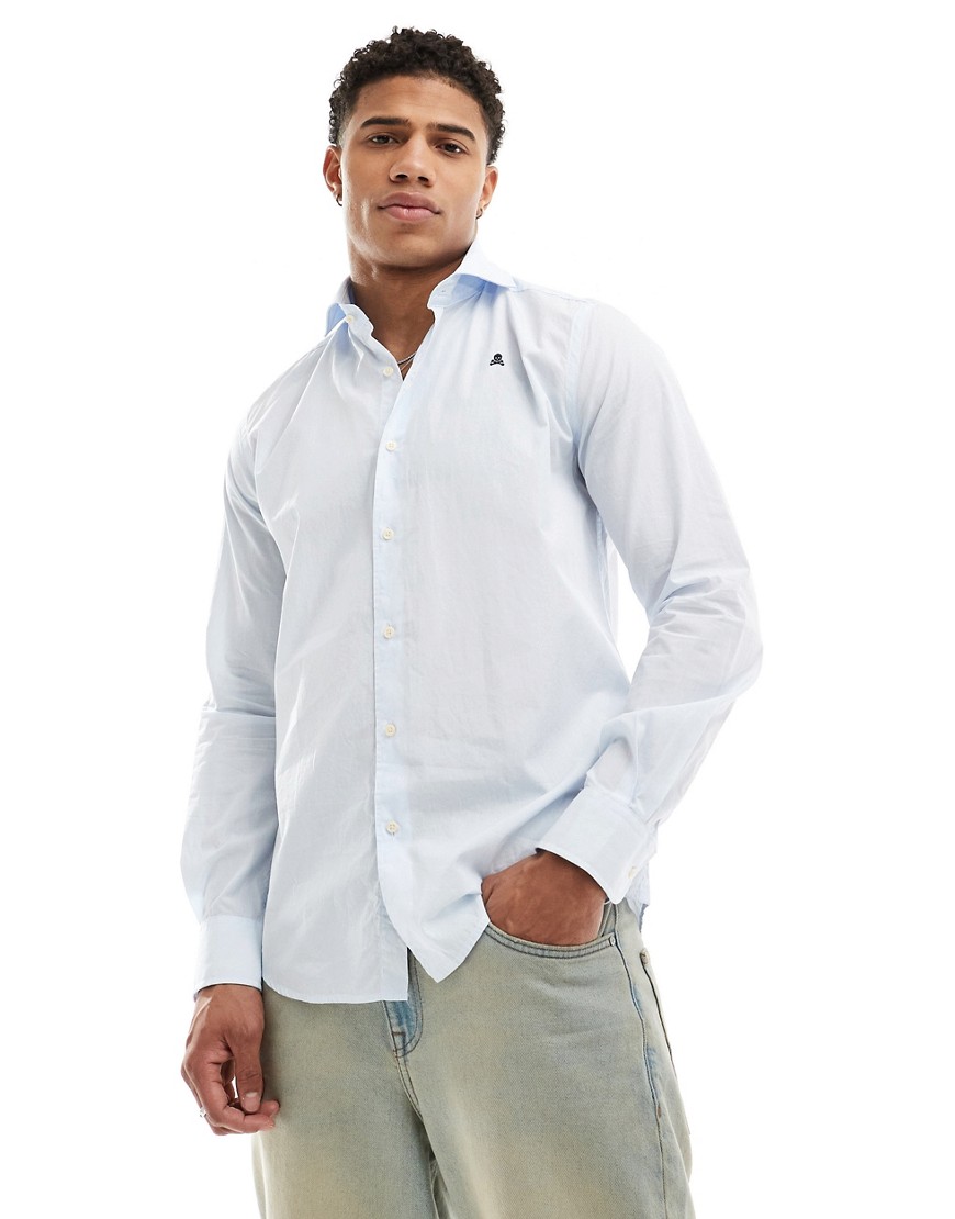 Scalpers sport shirt in blue white stripes