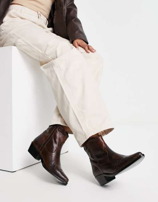 Scalpers - Stivaletti stile cowboy con stampa animalier