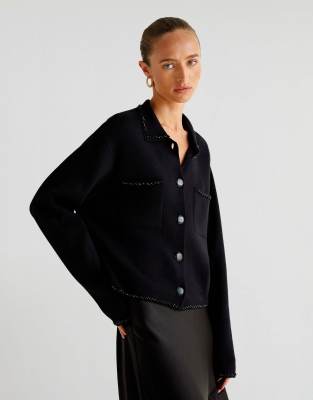 Scalpers Strass Cardigan In Black