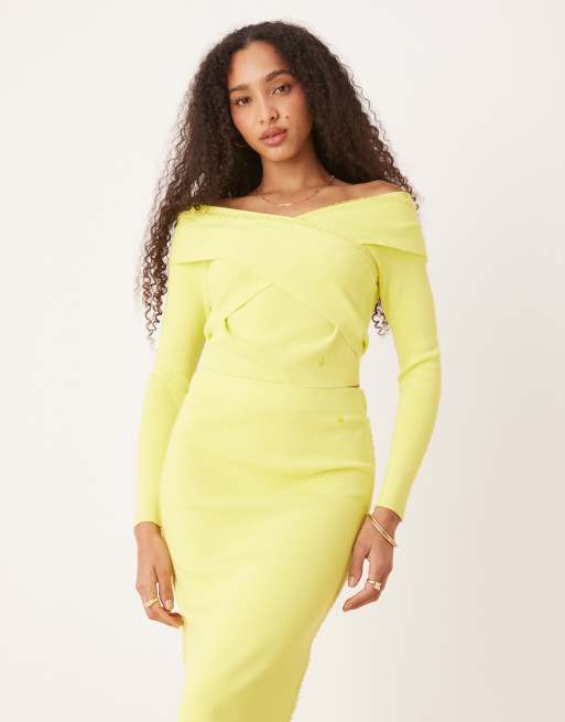 Scalpers - Strass Knit Set - Pull - Citron vert