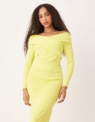 Scalpers – Strass – Strickpullover in Limettengrün, Kombiteil - view 1