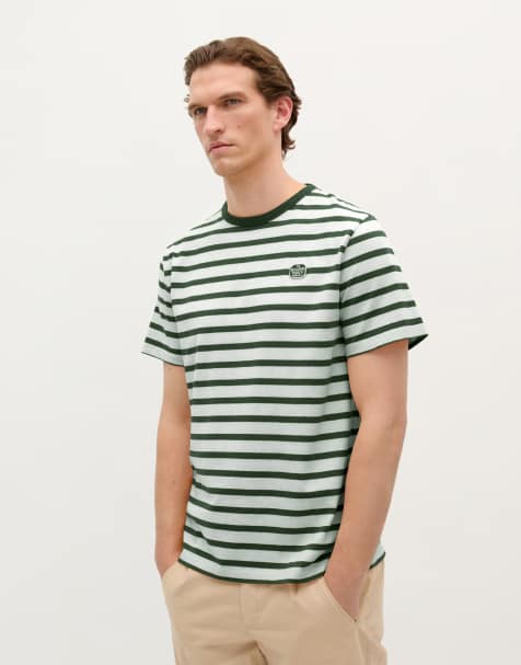 Scalpers stripes patch tee in green - view 1