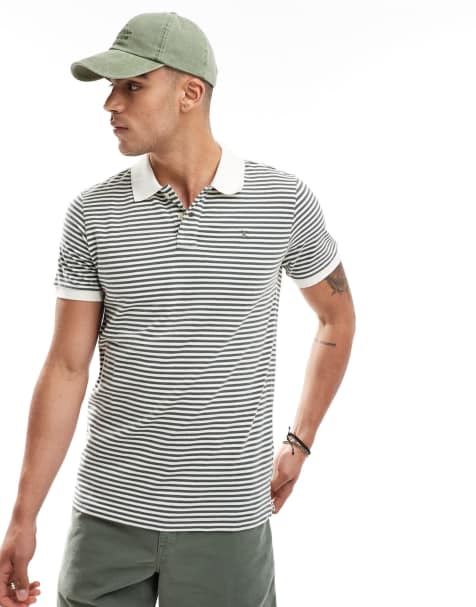 Scalpers stripes polo in khaki - view 1