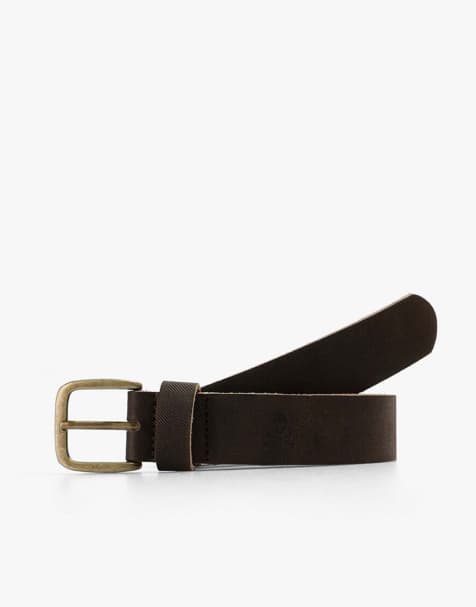 Scalpers - Stripes - Riem met schedel in bruin - view 1