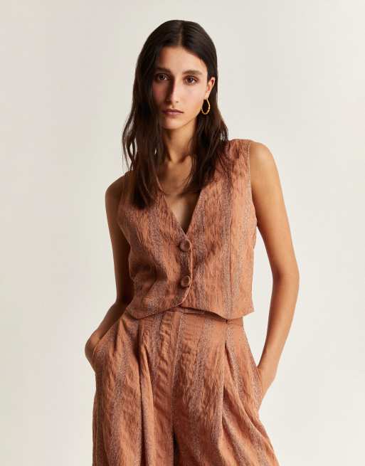 Scalpers stripes singlet in brown