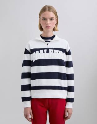 Scalpers - Stripespatch - Sweatshirt in Marineblau gestreift-Bunt