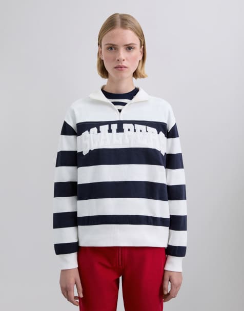 Scalpers – Stripespatch – Sweatshirt in Marineblau gestreift - view 1
