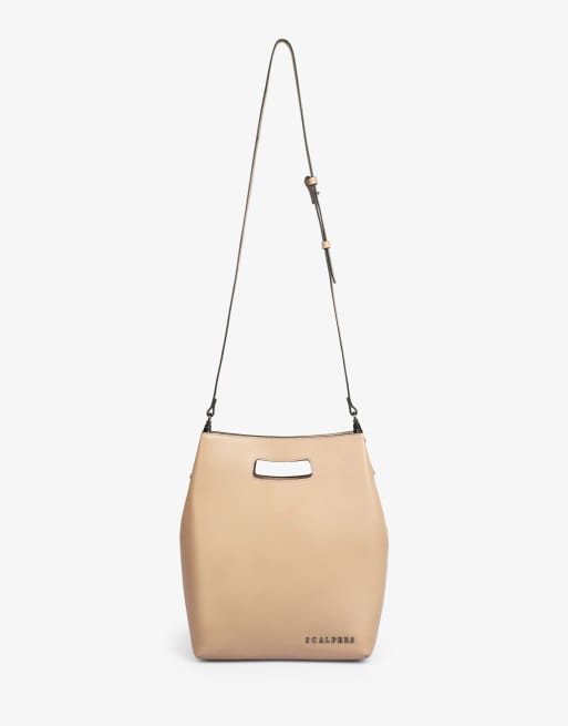 Scalpers – Strukturierter Leder-Shopper in Taupe