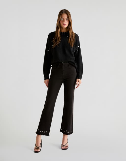 Scalpers Studs Color denim pants in black  