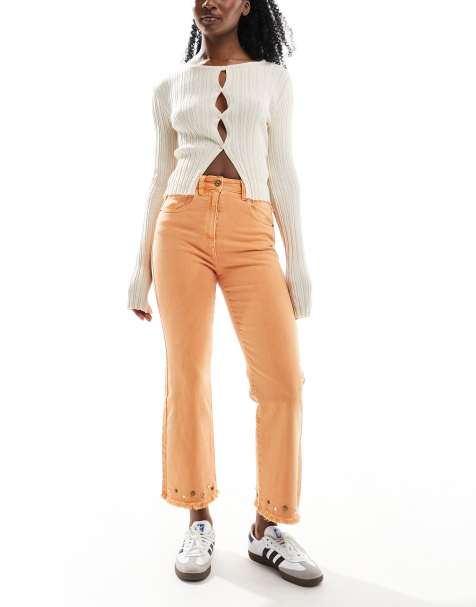 Scalpers Studs Color denim pants in mandarine - view 1