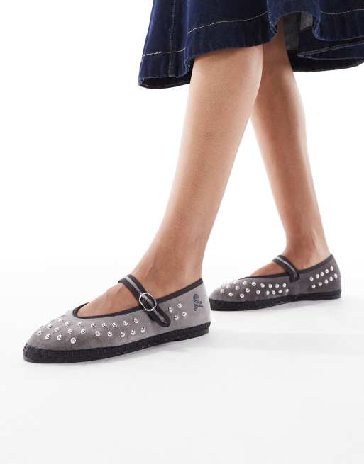 Scalpers Studs Strap Slipper In Grey  