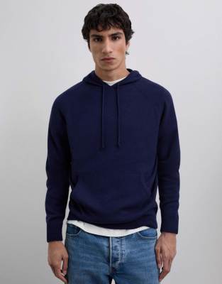 Scalpers - Sweat à capuche en maille - Bleu marine