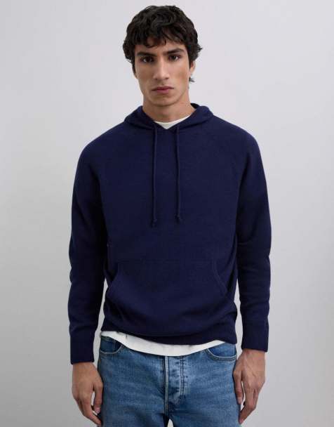 Scalpers - Sweat à capuche en maille - Bleu marine - view 1