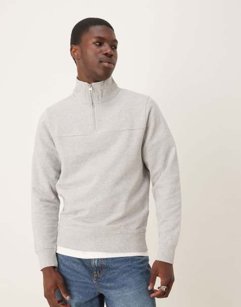 Scalpers - Sweat à col zippé - Gris chiné - view 1