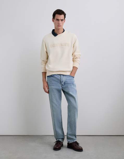 Scalpers - Sweat avec logo en relief - Beige - view 1