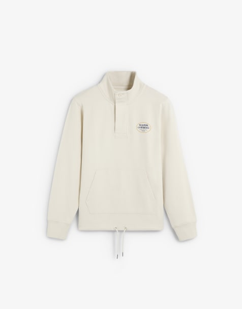 Scalpers - Sweat col montant à logo - Crème - view 1