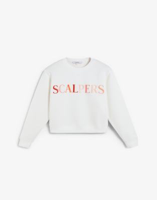 Scalpers - Sweatshirt in Ecru mit buntem Logo-Neutral