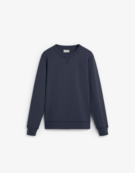 Scalpers – Sweatshirt in Entenblau mit gesticktem Totenkopfmotiv - view 1