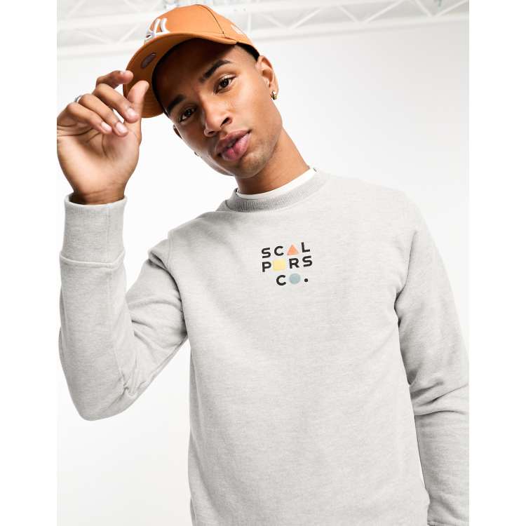 Scalpers – Sweatshirt in Grau mit Beflockung ASOS