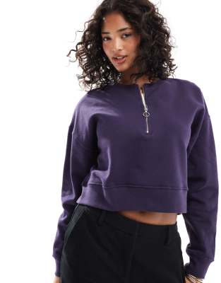 Scalpers - Sweatshirt in Lila mit Reißverschluss