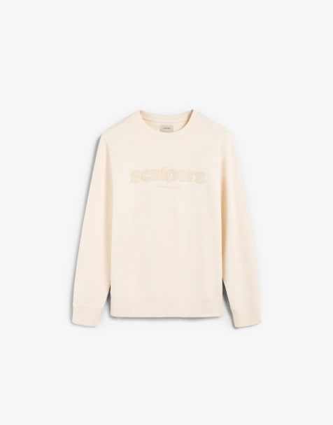 Scalpers - Sweatshirt met logo in reliëf in beige - view 1