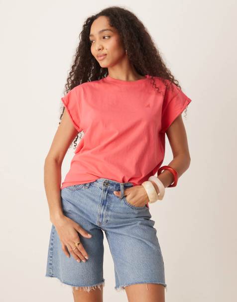 Scalpers - T-shirt a tinta unita lampone con teschio - view 1
