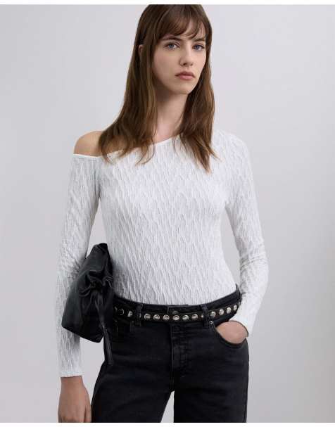 Scalpers - T-shirt arricciata bianco sporco - view 1