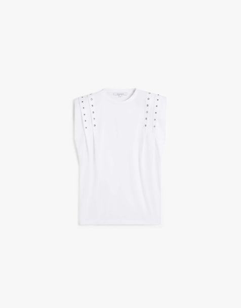 Scalpers - T-shirt bianca con pieghe - view 1