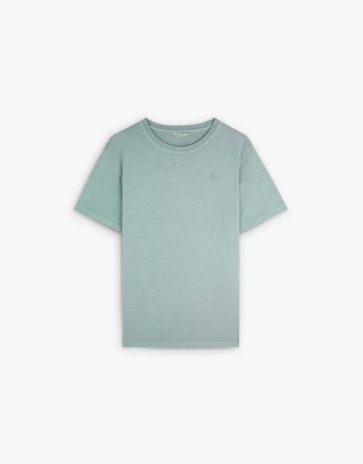 Scalpers - T-shirt blu con teschio ricamato abbinato, 3 di 5