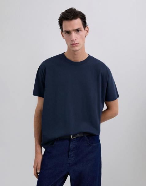 Scalpers - T-shirt color blu navy scuro tinta unita - view 1
