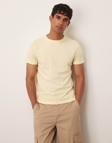 Scalpers - T-shirt giallo chiaro con teschio - view 1