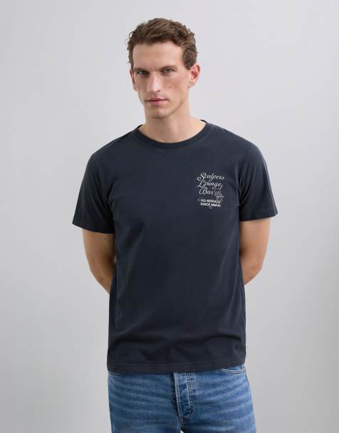 Scalpers – T-Shirt in Anthrazit mit „Lounge Bar“-Print - view 1