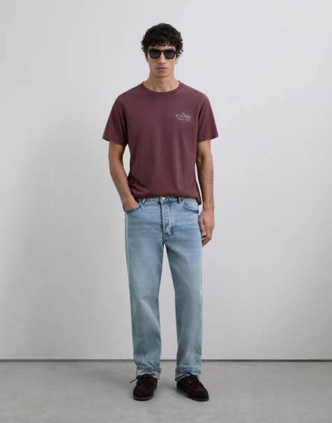 Scalpers – T-Shirt in Burgunderrot mit „Taste & Talk“-Print - view 1