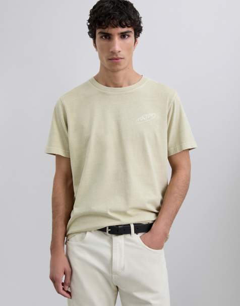 Scalpers – T-Shirt in Cremeweiß mit Baguette-Print - view 1