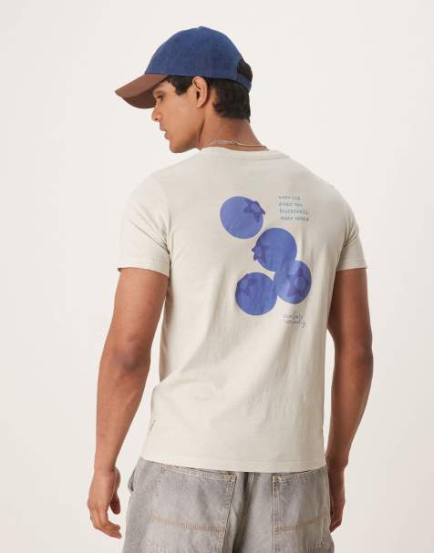 Scalpers – T-Shirt in Hellgrau mit Frucht-Print - view 1