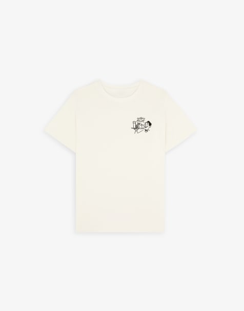 Scalpers - T-shirt met barprint in crème - view 1